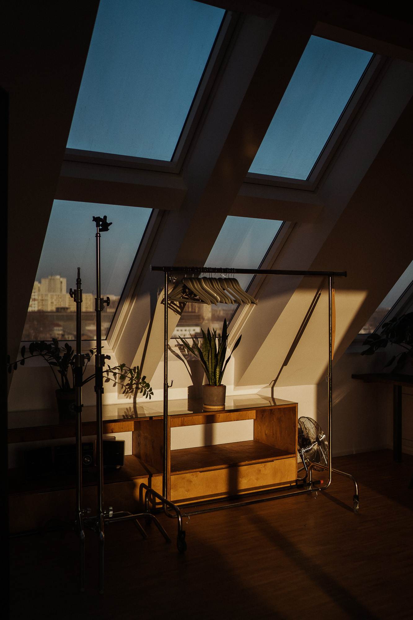 sonnenuntergang im white studio - mietstudio berlin